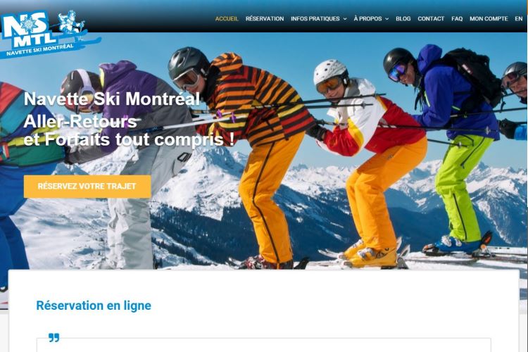 Conception Web pour Navette Ski Montréal